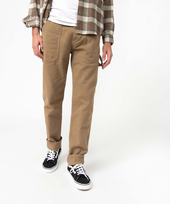 Pantalon homme coupe Regular avec larges poches plaquées vue1 - GEMO (HOMME) - GEMO
