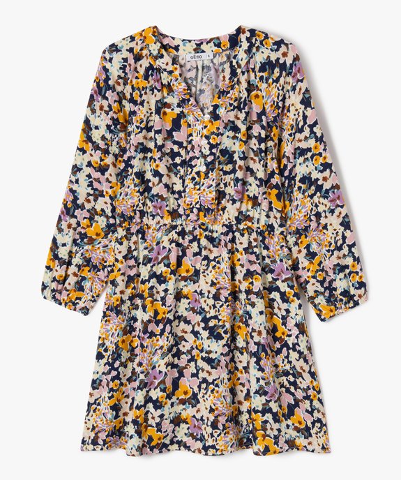 Robe à manches longues à motifs fleuris fille vue2 - GEMO (ENFANT) - GEMO