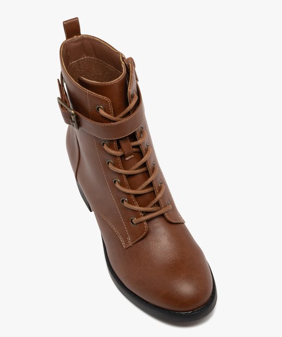 Bottines femme à talon carré et à lacets avec bride à boucle vue6 - VALENTINA BALDA - GEMO