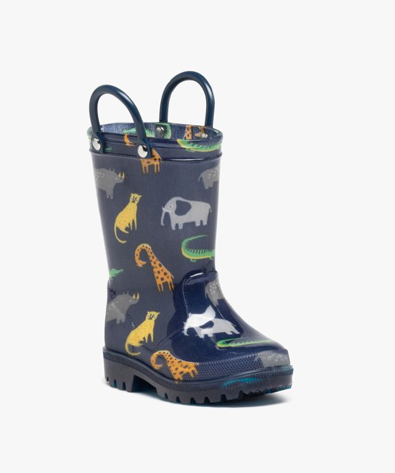 Bottes de pluie bébé avec anses imprimées animaux vue2 - GEMO (ENFANT) - GEMO
