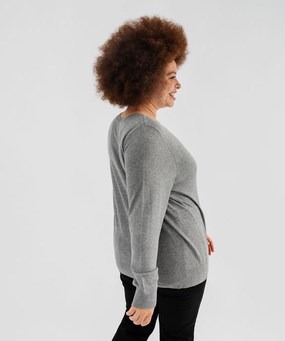 Gilet fin long à col rond femme grande taille vue3 - GEMO (G TAILLE) - GEMO