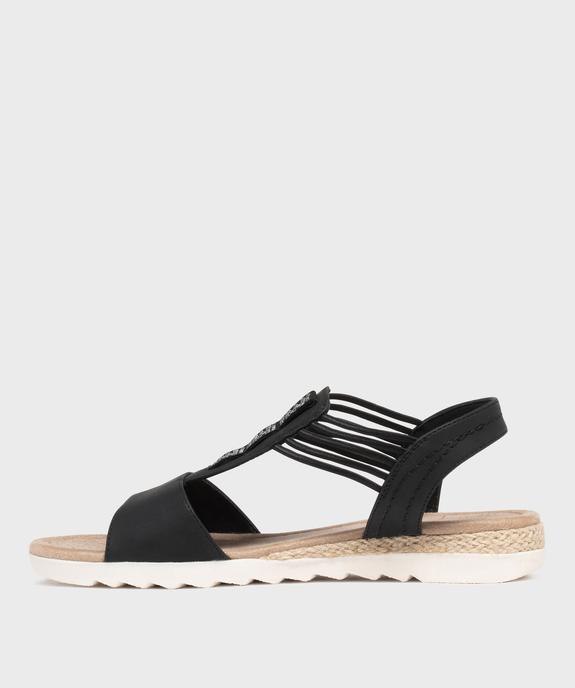 Sandales à petit talon compensé et brides élastiques femme - Emilia Rosa vue9 - EMILIA ROSA - GEMO