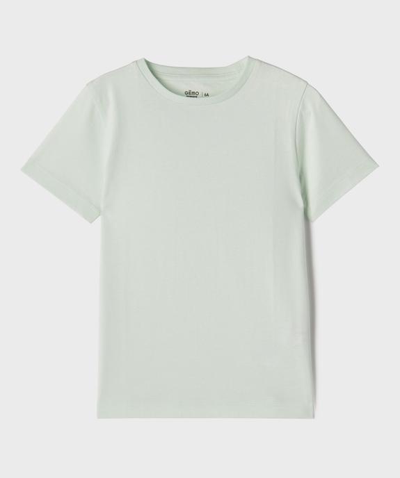 Tee-shirt à manches courtes en coton uni garçon vue1 - GEMO 4G GARCON - GEMO