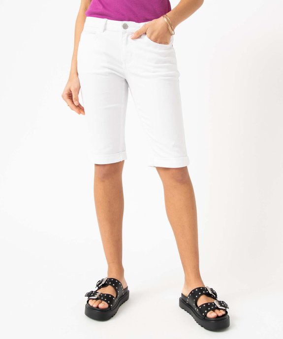 Bermuda femme en coton extensible coupe slim vue1 - GEMO(FEMME PAP) - GEMO