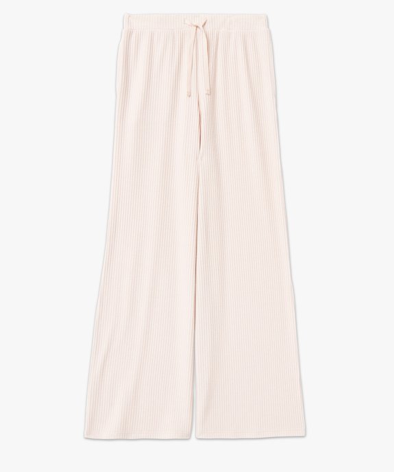 Bas de pyjama large en maille côtelée extra douce femme vue4 - GEMO 4G FEMME - GEMO