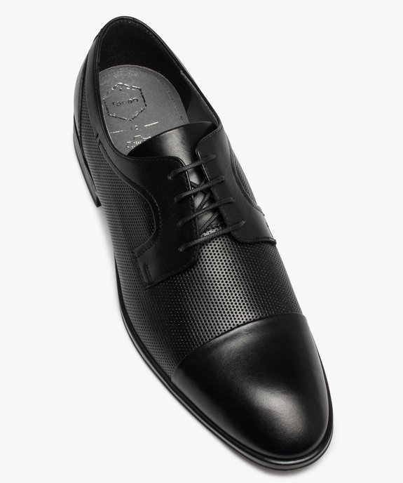 Derbies homme dessus cuir uni perforé - Tanéo vue5 - TANEO - GEMO