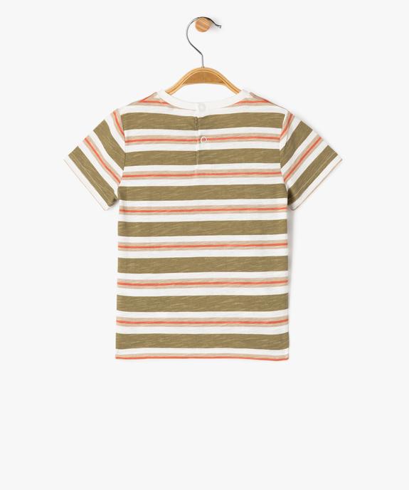 Tee-shirt manches courtes à rayures bébé garçon vue3 - GEMO 4G BEBE - GEMO
