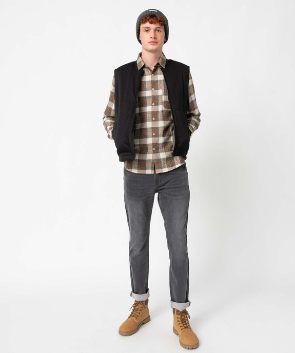 Chemise homme à carreaux aspect flanelle vue5 - GEMO (HOMME) - GEMO