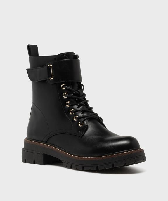 Boots montantes look rangers à épaisse semelle crantée femme vue2 - 5 MILES - GEMO