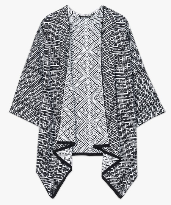Gilet oversize style poncho à motifs vue4 - FOLLOW ME 2 - GEMO