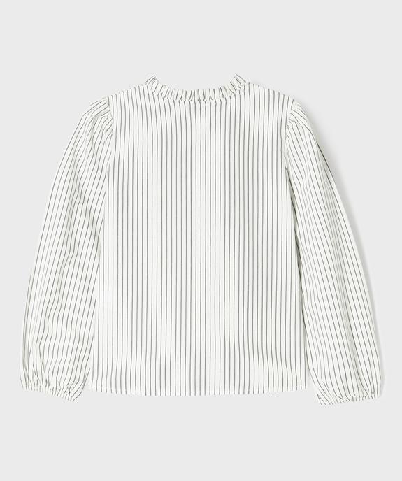Chemise rayée avec col froncé fille vue3 - GEMO (ENFANT) - GEMO