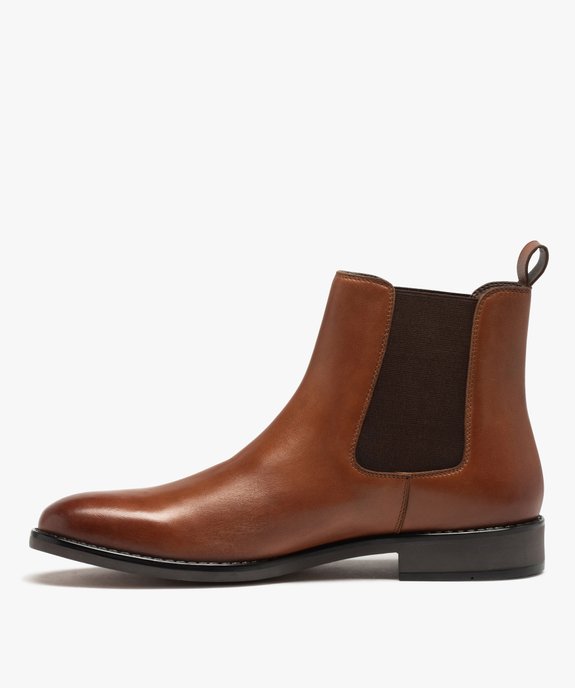 Chelsea boots dessus cuir homme - Tanéo vue3 - TANEO - GEMO