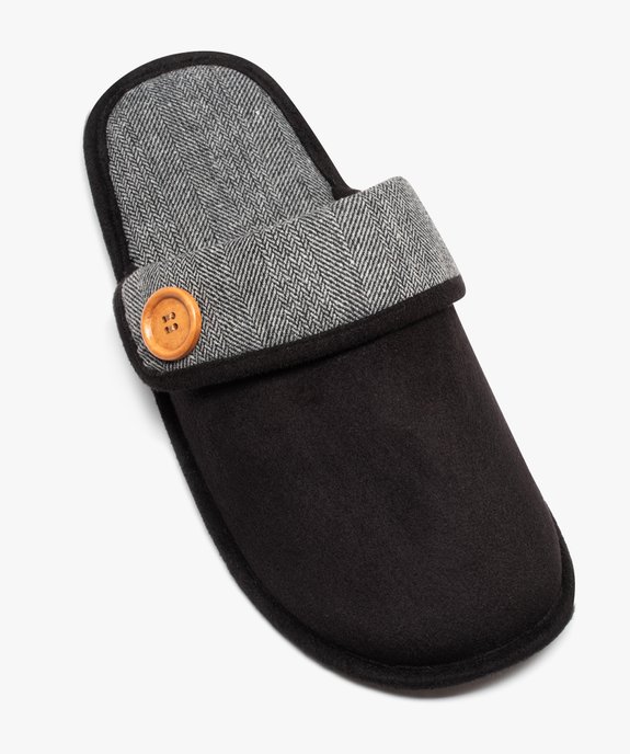 Chaussons homme en velours avec revers motif chevrons vue5 - GEMO(HOMWR HOM) - GEMO