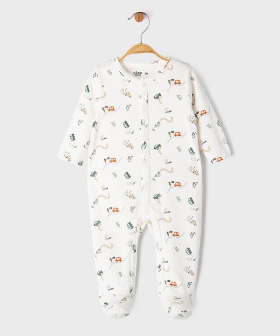 Pyjama en velours avec motif voitures bébé vue1 - GEMO 4G BEBE - GEMO