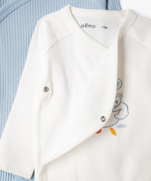 Bodies à manches longues fermeture croisée bébé (lot de 2) vue3 - GEMO 4G BEBE - GEMO