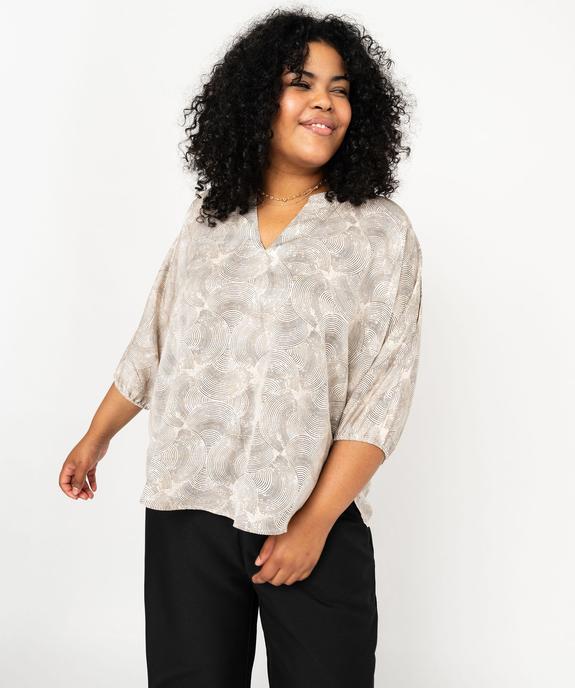 Blouse imprimée manches chauve-souris femme grande taille vue1 - GEMO 4G GT - GEMO