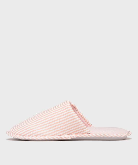 Mules d’intérieur à rayures femme vue3 - GEMO 4G FEMME - GEMO