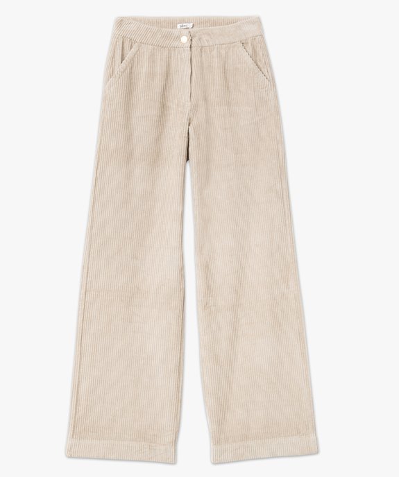 Pantalon large taille haute en velours côtelé femme vue4 - GEMO(FEMME PAP) - GEMO