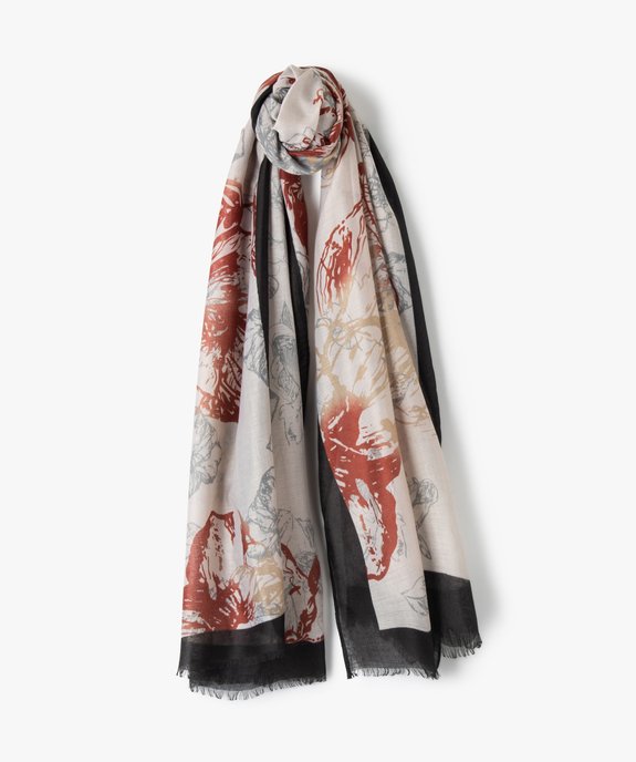 Foulard femme multicolore à motifs fleuris  vue1 - GEMO (ACCESS) - GEMO