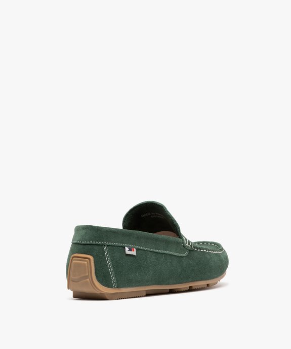 Mocassin dessus cuir velours semelle souple homme - Tanéo vue4 - TANEO - GEMO