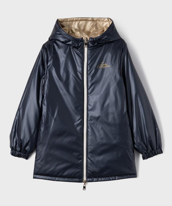 Manteau imperméable à capuche réversible fille - LuluCastagnette vue4 - LULUCASTAGNETTE - GEMO