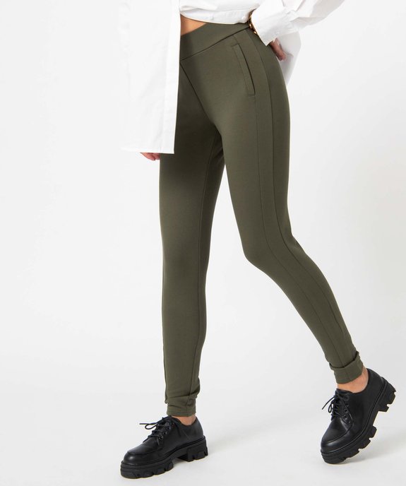 Leggings femme en maille épaisse avec surpiqûre fantaisie vue1 - GEMO(FEMME PAP) - GEMO