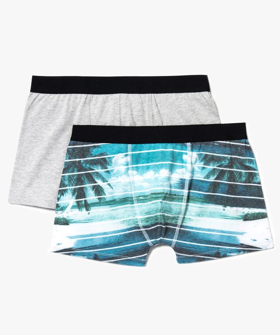 Lot de 2 boxers uni et à motifs palmiers vue1 - GEMO(HOMWR HOM) - GEMO