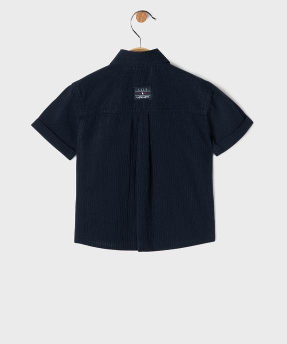 Chemise manches courtes en coton gaufré bébé garçon - LuluCastagnette vue3 - LULUCASTAGNETTE - GEMO