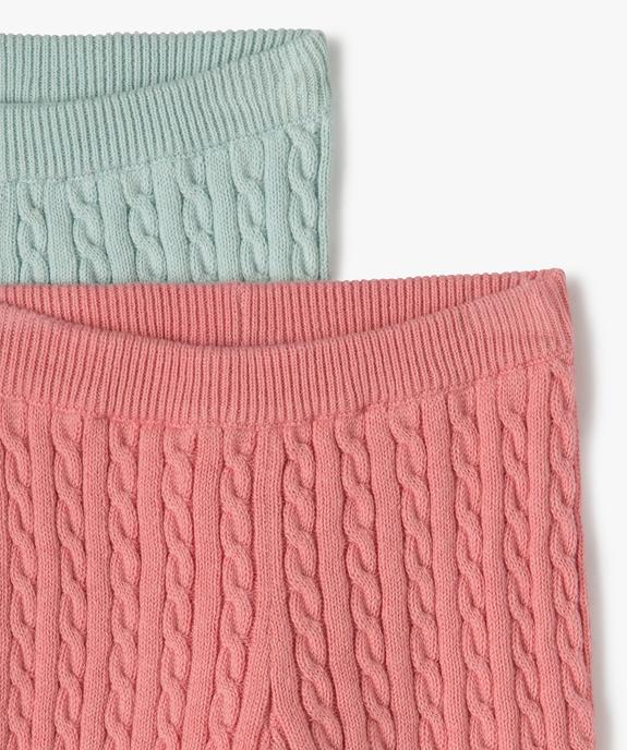Pantalon bébé fille en maille torsadée (lot de 2) vue2 - GEMO(BB COUCHE) - GEMO