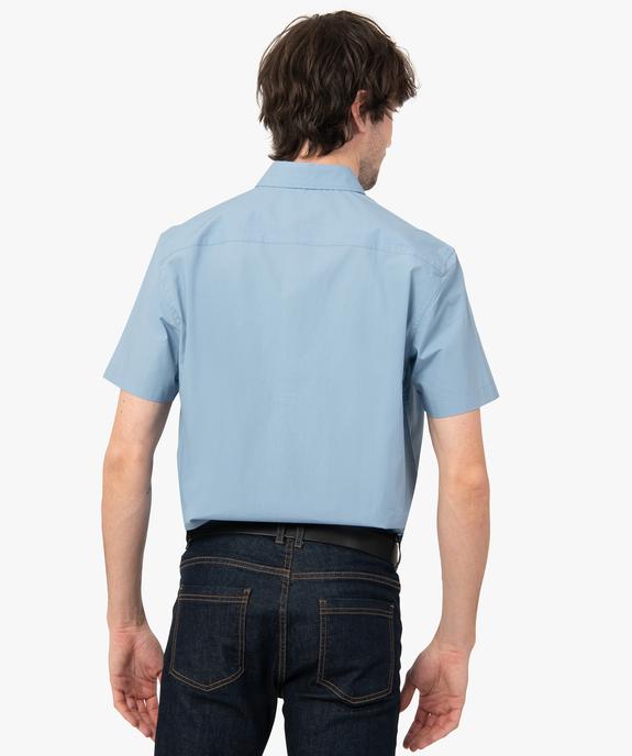 Chemise homme à manches courtes unie coupe droite vue3 - GEMO (HOMME) - GEMO