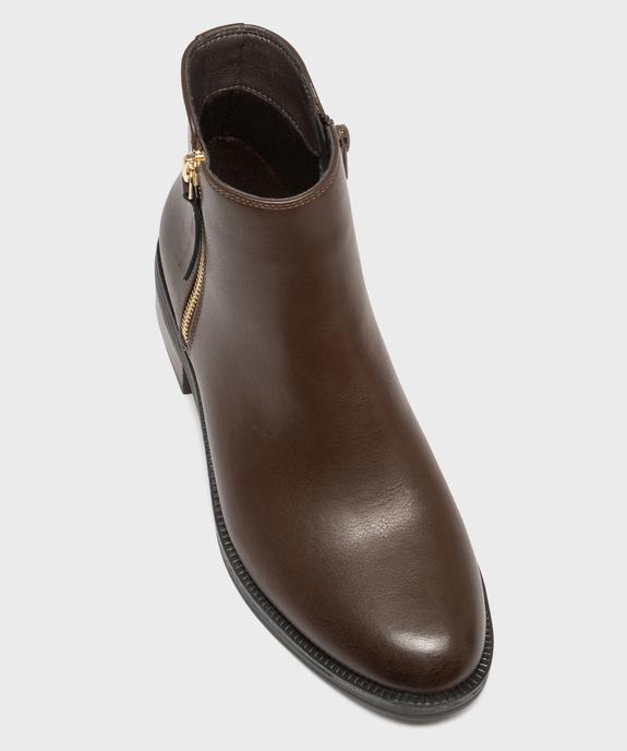 Boots zippées à petit talon en matière lisse femme vue5 - VALENTINA BALDANO GEMO FORGOOD - GEMO