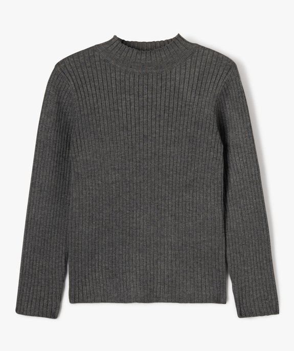 Pull en maille côtelée à col montant fille vue1 - GEMO 4G FILLE - GEMO