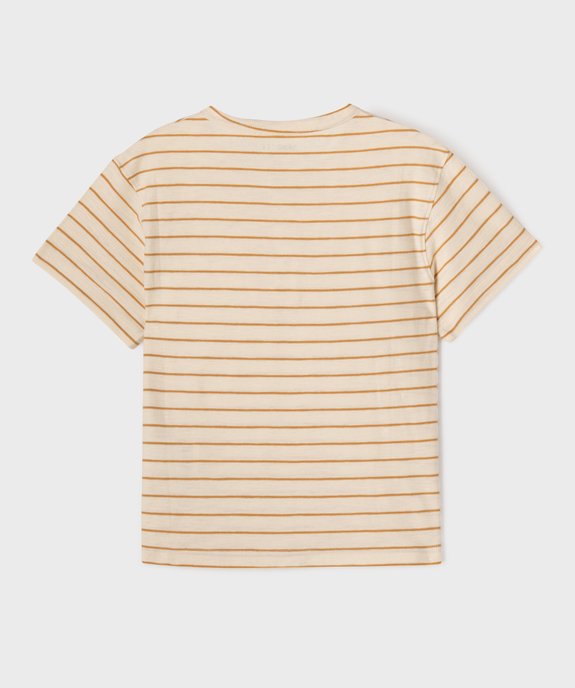 Tee-shirt manches courtes rayé à col tunisien garçon vue3 - GEMO (ENFANT) - GEMO