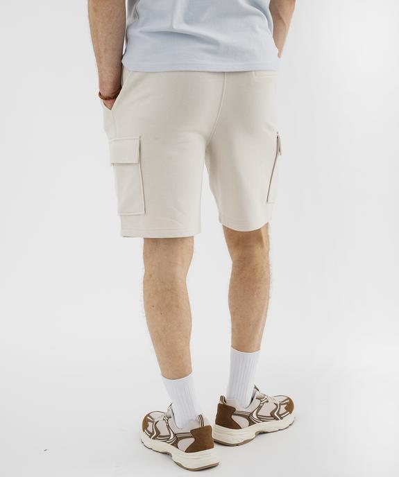 Bermuda en maille French Terry coupe cargo homme vue3 - GEMO 4G HOMME - GEMO