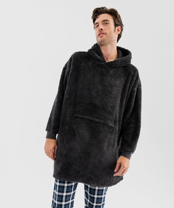 Veste d'intérieur à capuche en maille peluche 2-en-1 homme vue1 - GEMO(HOMWR HOM) - GEMO