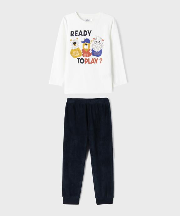 Pyjama en maille polaire bicolore avec motif animaux garçon vue1 - GEMO (ENFANT) - GEMO
