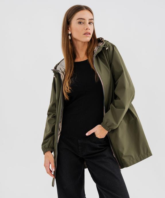 Imperméable réversible et déperlant à capuche femme vue1 - GEMO 4G FEMME - GEMO