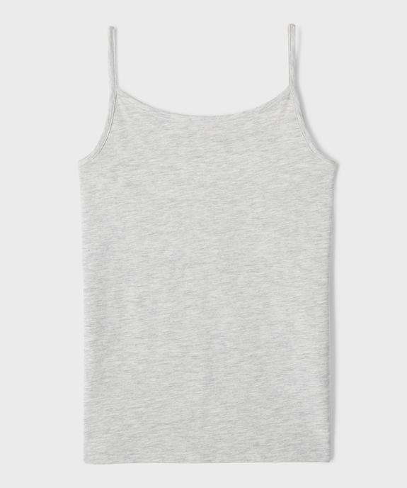 Débardeur à fines bretelles en coton stretch fille vue1 - GEMO 4G FILLE - GEMO