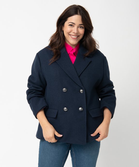 Manteau femme grande taille coupe caban vue1 - GEMO (G TAILLE) - GEMO