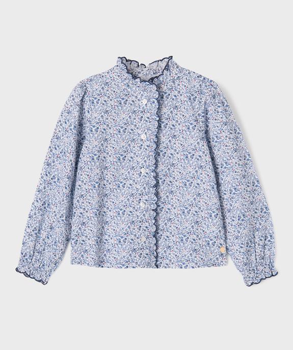 Chemise à motifs fleuris et col victorien fille - LuluCastagnette vue1 - LULUCASTAGNETTE - GEMO