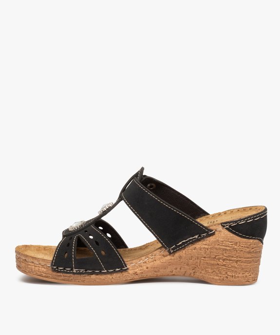 Mules femme confort compensées ornées de strass vue3 - GEMO (CONFORT) - GEMO
