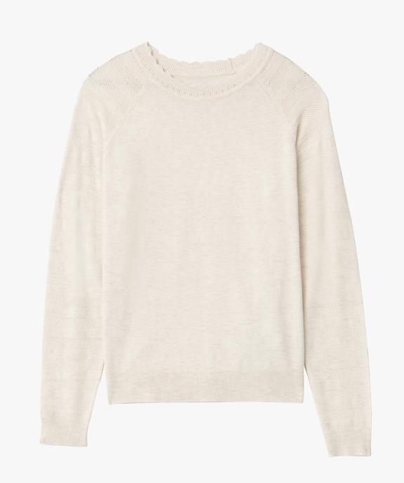 Pull femme en maille fine avec manches fantaisie vue4 - GEMO(FEMME PAP) - GEMO