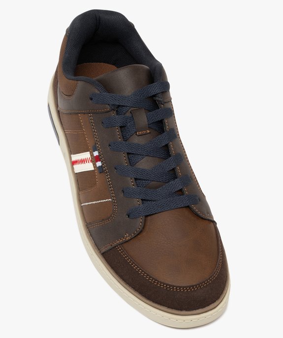 Baskets homme casual à lacets avec détails surpiqués  vue6 - URBAN STEPS - GEMO