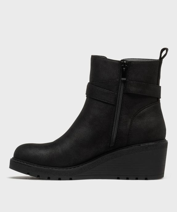 Boots zippées à talon compensé femme - VALENTINA BALDANO GEMO FORGOOD Boots zippées à talon compensé femme vue3 - VALENTINA BALDANO GEMO FORGOOD - GEMO