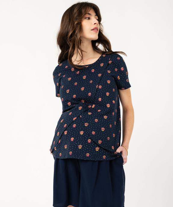 Tee-shirt de grossesse et d'allaitement à motifs vue1 - GEMO 4G MATERN - GEMO