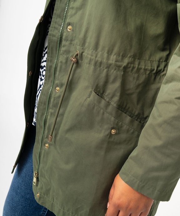 Parka femme grande taille à capuche toucher peau de pêche vue2 - GEMO (G TAILLE) - GEMO