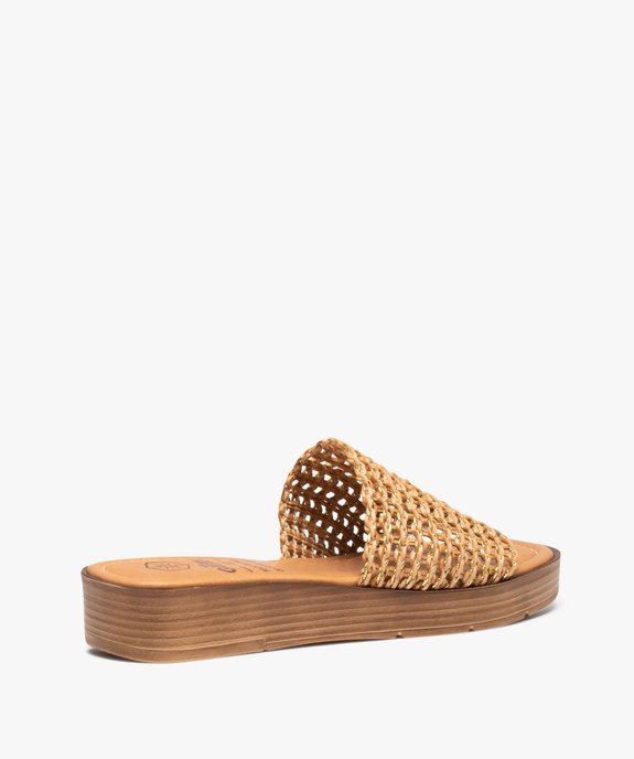 Mules femme à talon plat avec bandeau tressé irisé vue4 - GEMO (CASUAL) - GEMO