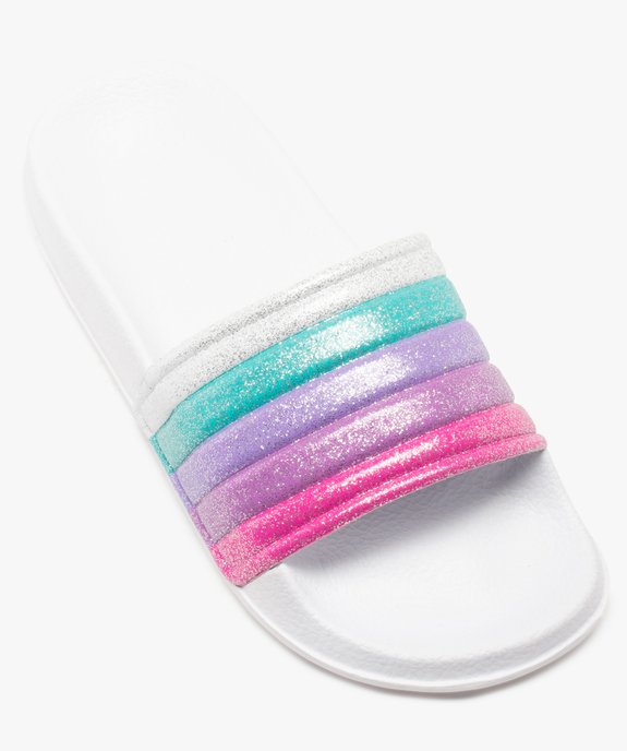 Mules de piscine fille à bandeau arc-en-ciel pailleté vue5 - GEMO (ENFANT) - GEMO