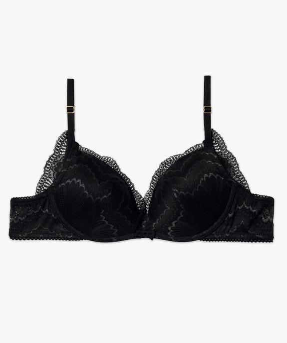 Soutien-gorge push-up sans armatures en dentelle scintillante vue4 - GEMO(HOMWR FEM) - GEMO
