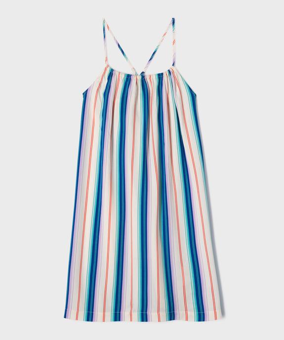 Robe courte à fines bretelles croisées en viscose fille vue1 - GEMO 4G FILLE - GEMO